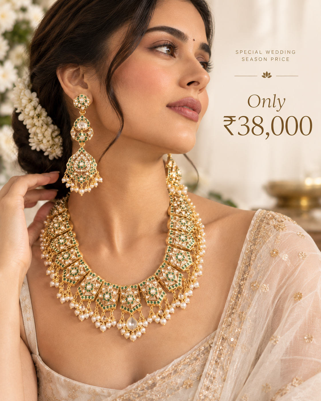 The finished ad creative made from the same jewellery photo